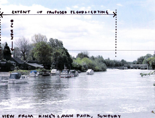 Save this beautiful view of Sunbury Weir from King’s Lawn in Sunbury